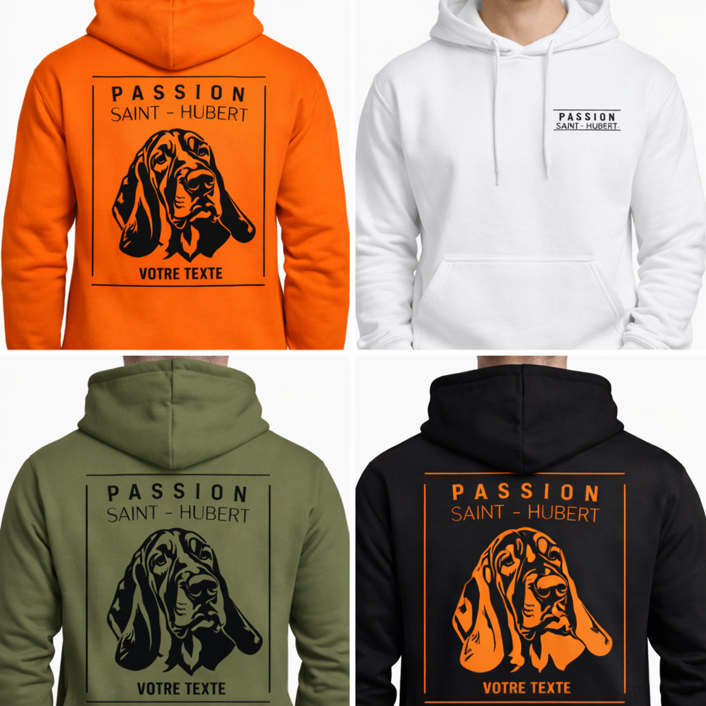Sweat Capuche Personnalisé – Passion Chien de Chasse